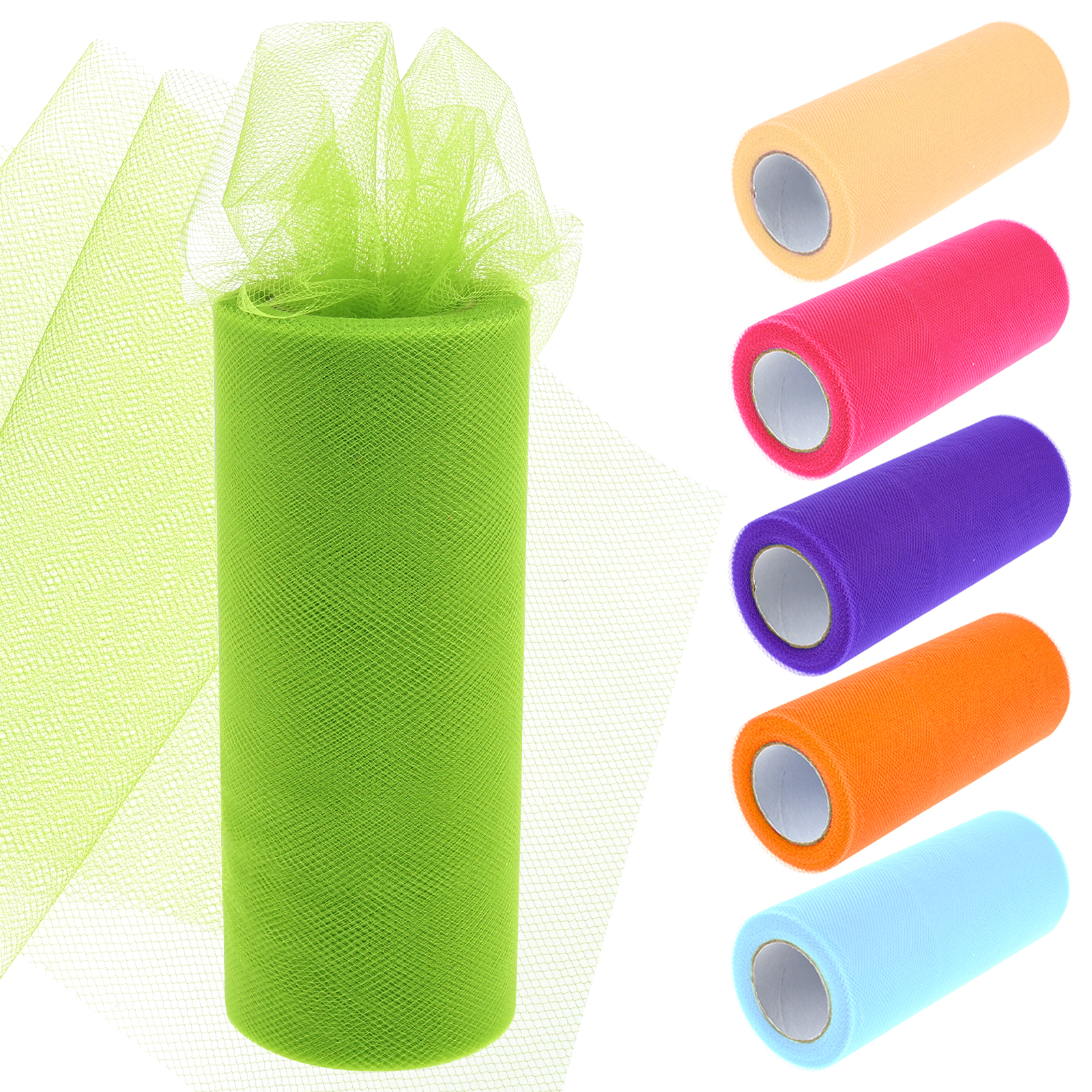 Organza Ribbon Spool - 6 Colours Organza Tulle Fabric Roll