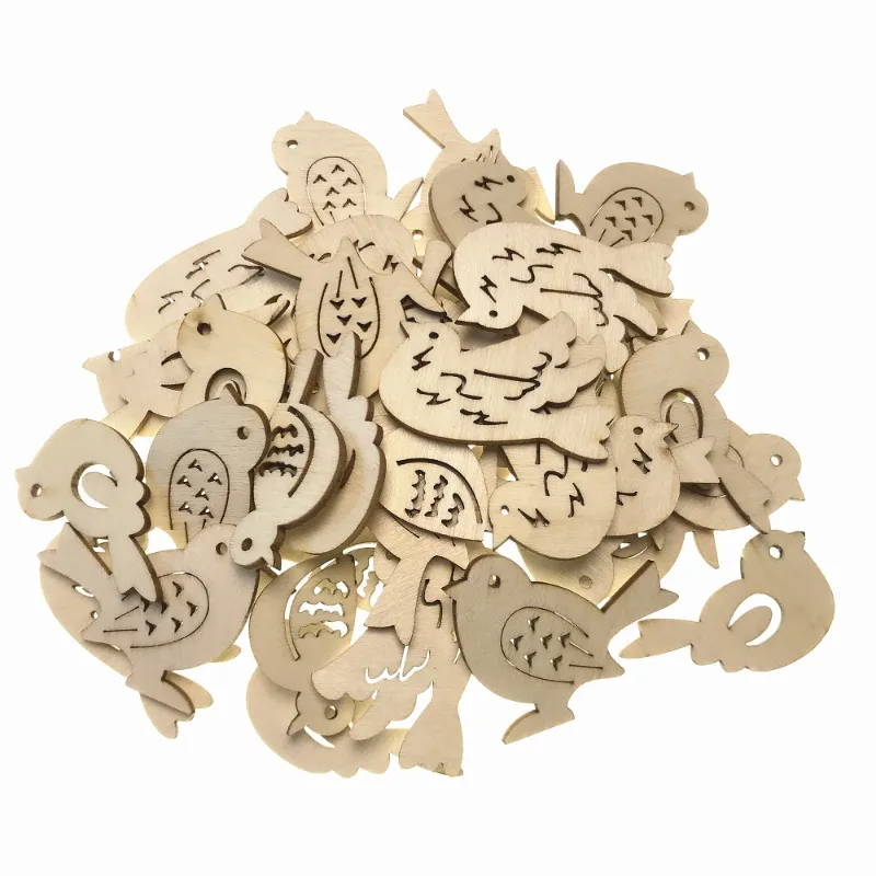 50pcs Wooden Bird Pattern DIY  - đánh giá và giá Embellishments For Scrapbooking