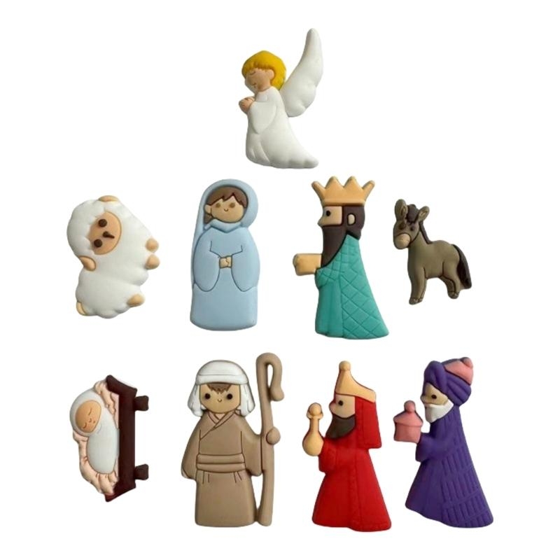 652F 9Pieces Nativity Scene Ch - đánh giá và giá Christmas Craft Embellishment