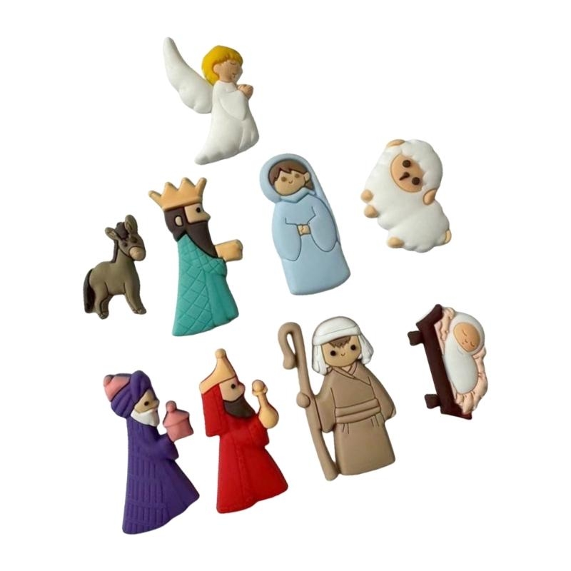652F 9Pieces Nativity Scene Ch - đánh giá và giá Christmas Craft Embellishment