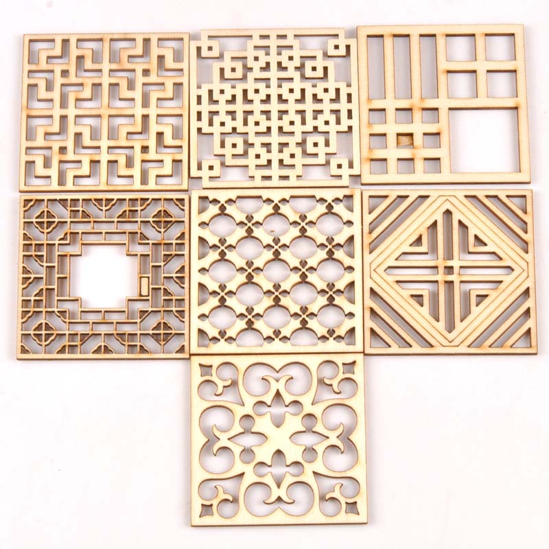 5Pcs/set Wood Handicraft hollo - đánh giá và giá Embellishments For Scrapbooking