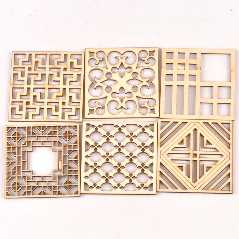 5Pcs/set Wood Handicraft hollo - đánh giá và giá Embellishments For Scrapbooking
