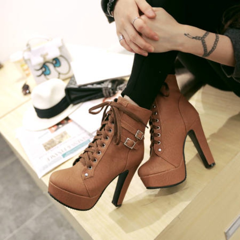 Winter Women Platform Ankle Bo - đánh giá và giá Guipure Lace Panel