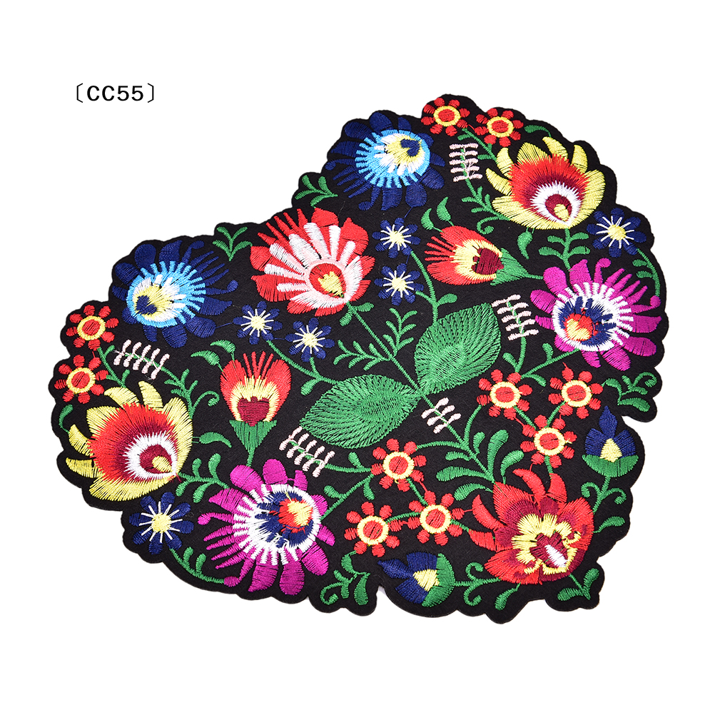 1Pc Heart Shape Flower Embroid - đánh giá và giá Applique Patch Flower
