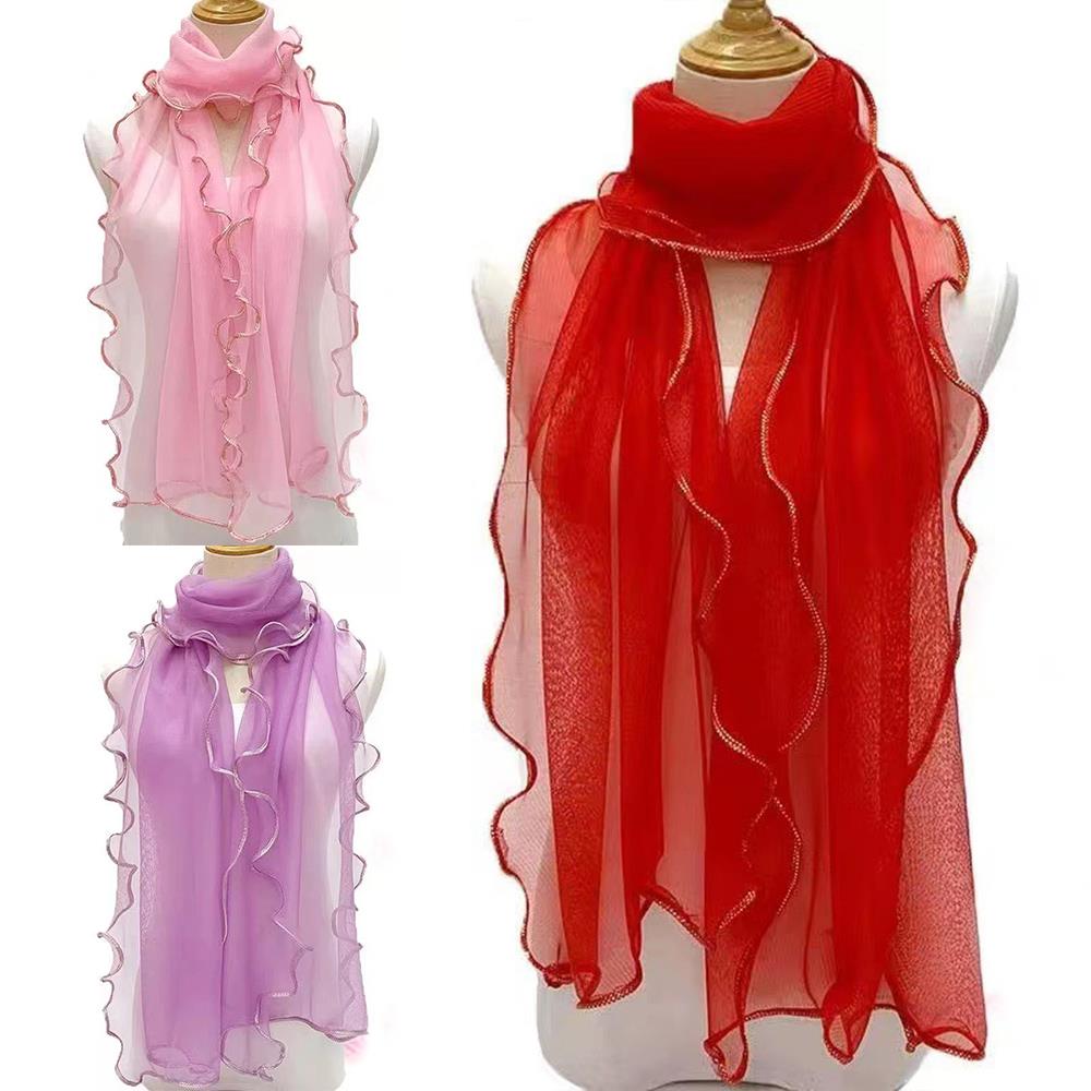 Lightweight Hijab Silk Shawl W - đánh giá và giá Tassel Fringe Trim