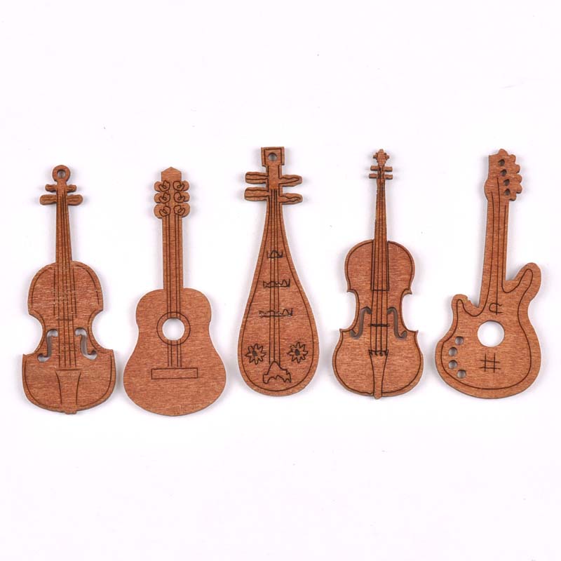 20Pcs/set Wood Handicraft guit - đánh giá và giá Embellishments For Scrapbooking