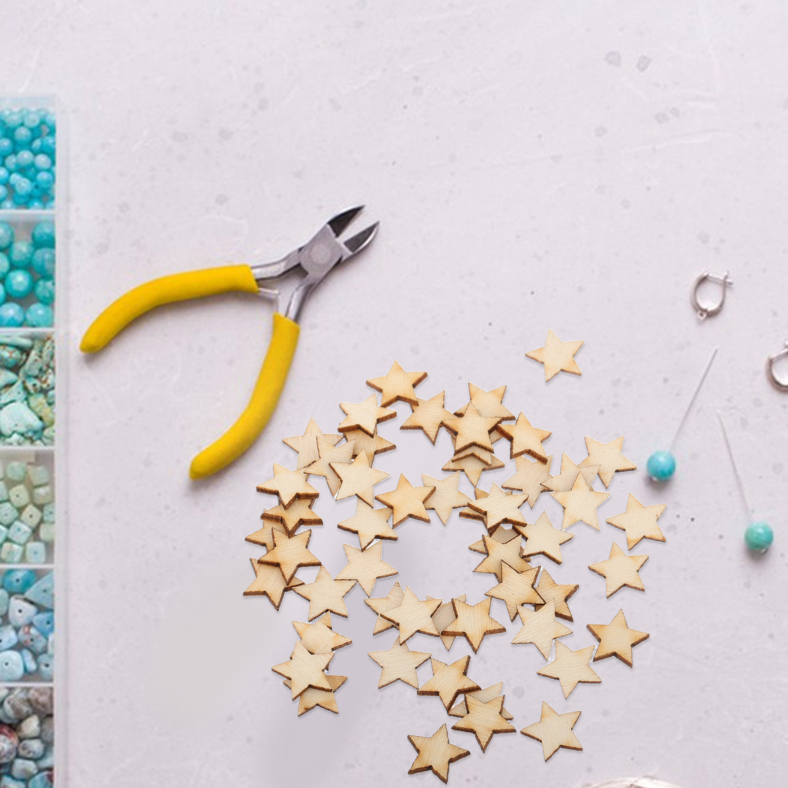 50Pcs Mini Wooden Star Cutouts - đánh giá và giá Christmas Craft Embellishment