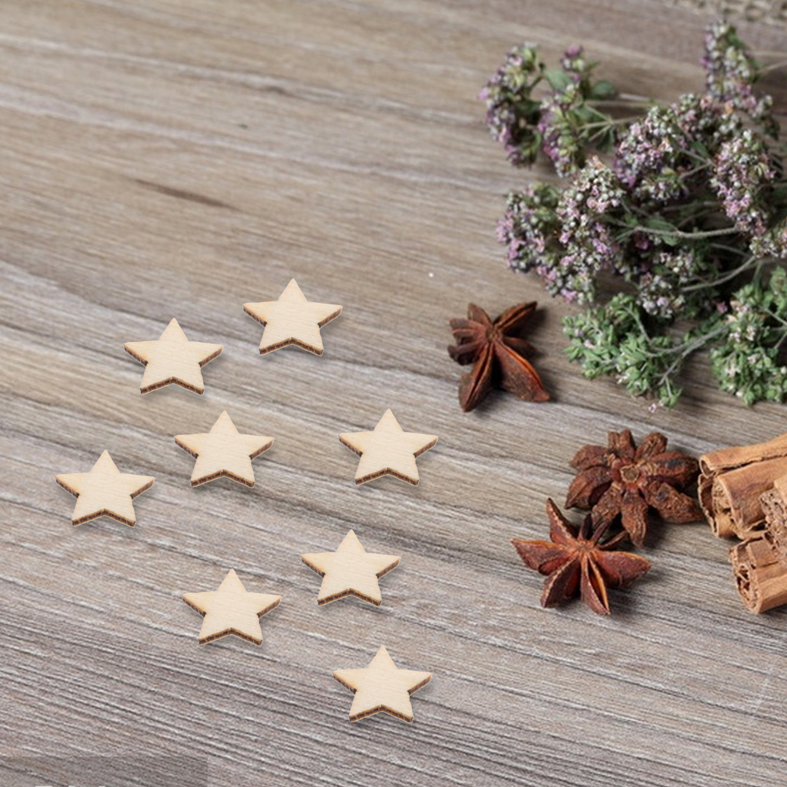 50Pcs Mini Wooden Star Cutouts - đánh giá và giá Christmas Craft Embellishment
