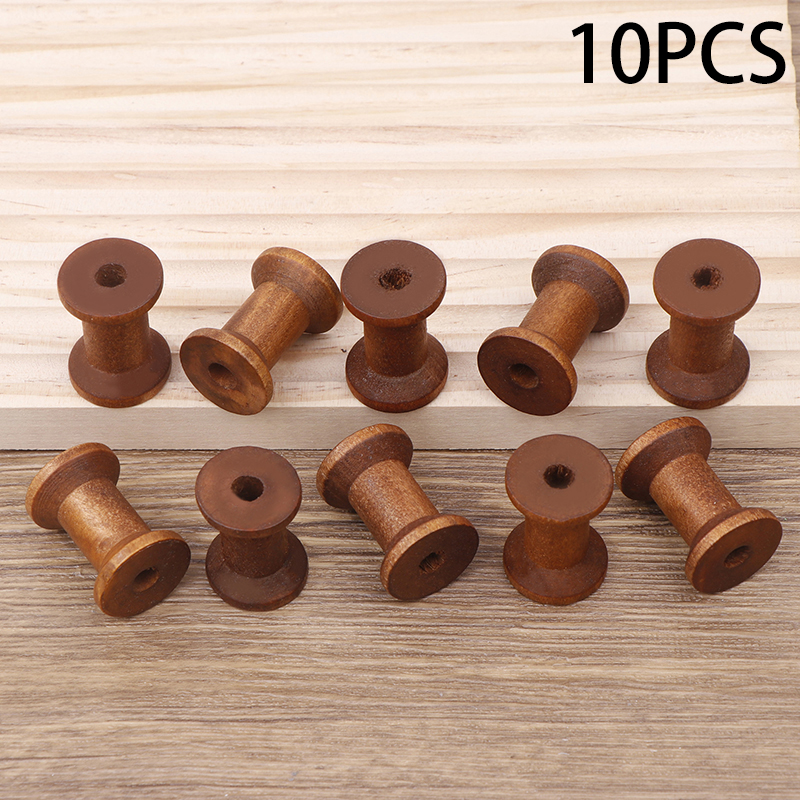 10Pc Vintage Wooden Spools DIY - đánh giá và giá Organza Ribbon Spool