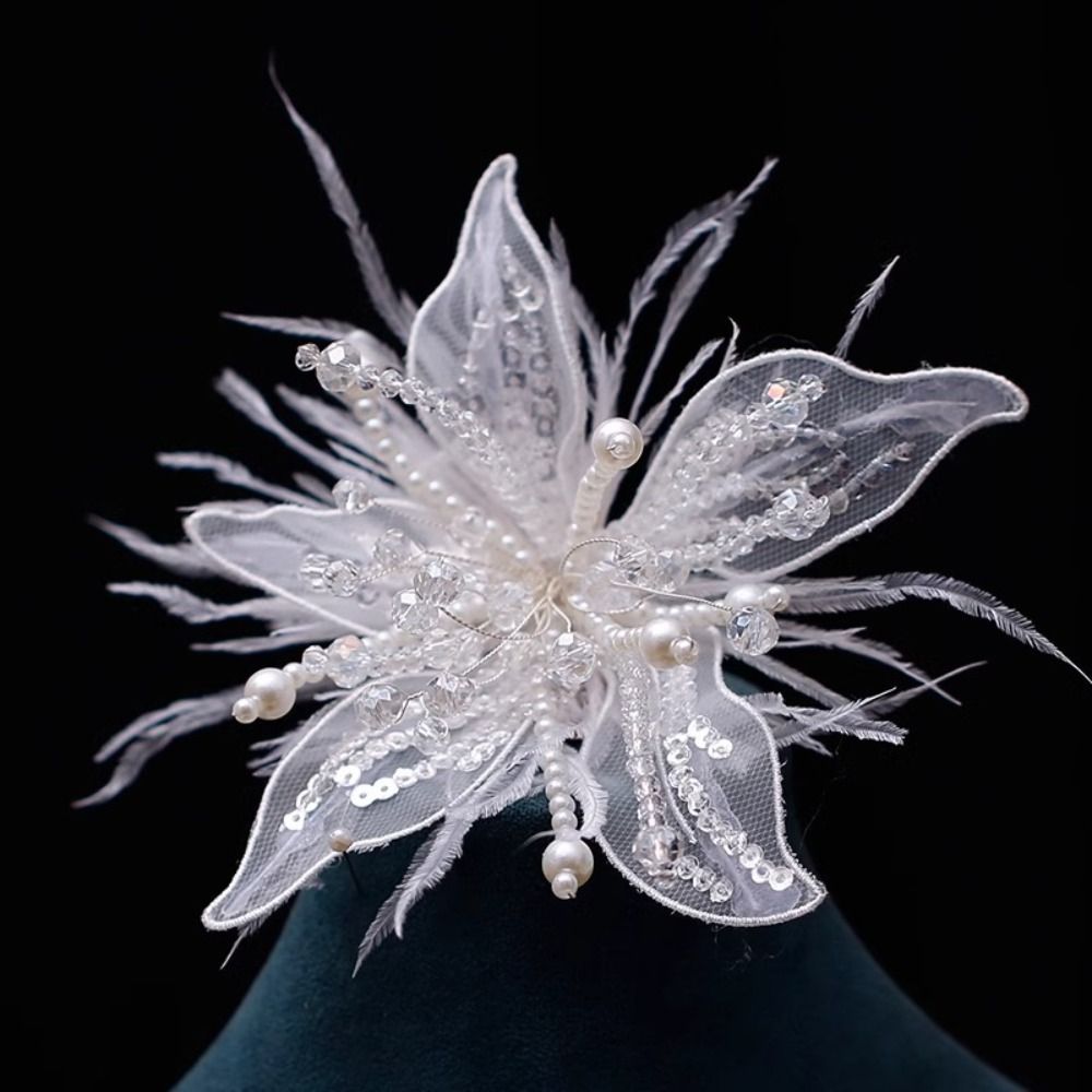 Feather Pearl 3D Organza Flowe - đánh giá và giá Applique Patch Flower