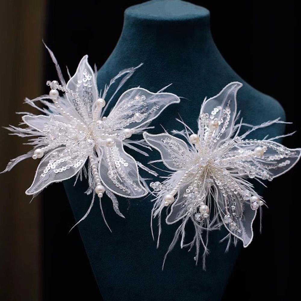 Feather Pearl 3D Organza Flowe - đánh giá và giá Applique Patch Flower