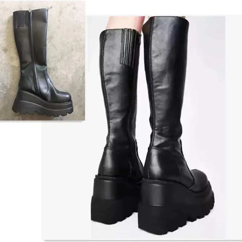 Punk Women Platform Boots Elas - đánh giá và giá Guipure Lace Panel