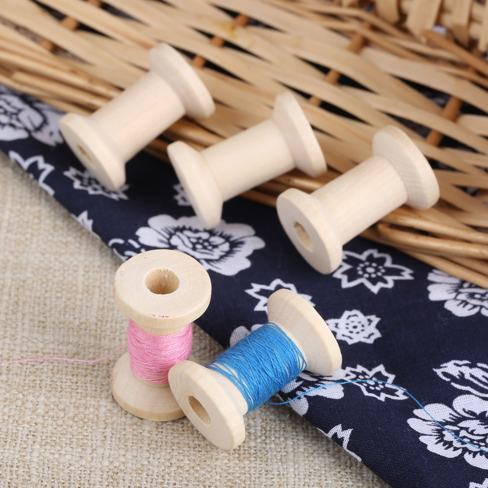 10Pcs Sewing Wooden Bobbins Sp - đánh giá và giá Organza Ribbon Spool
