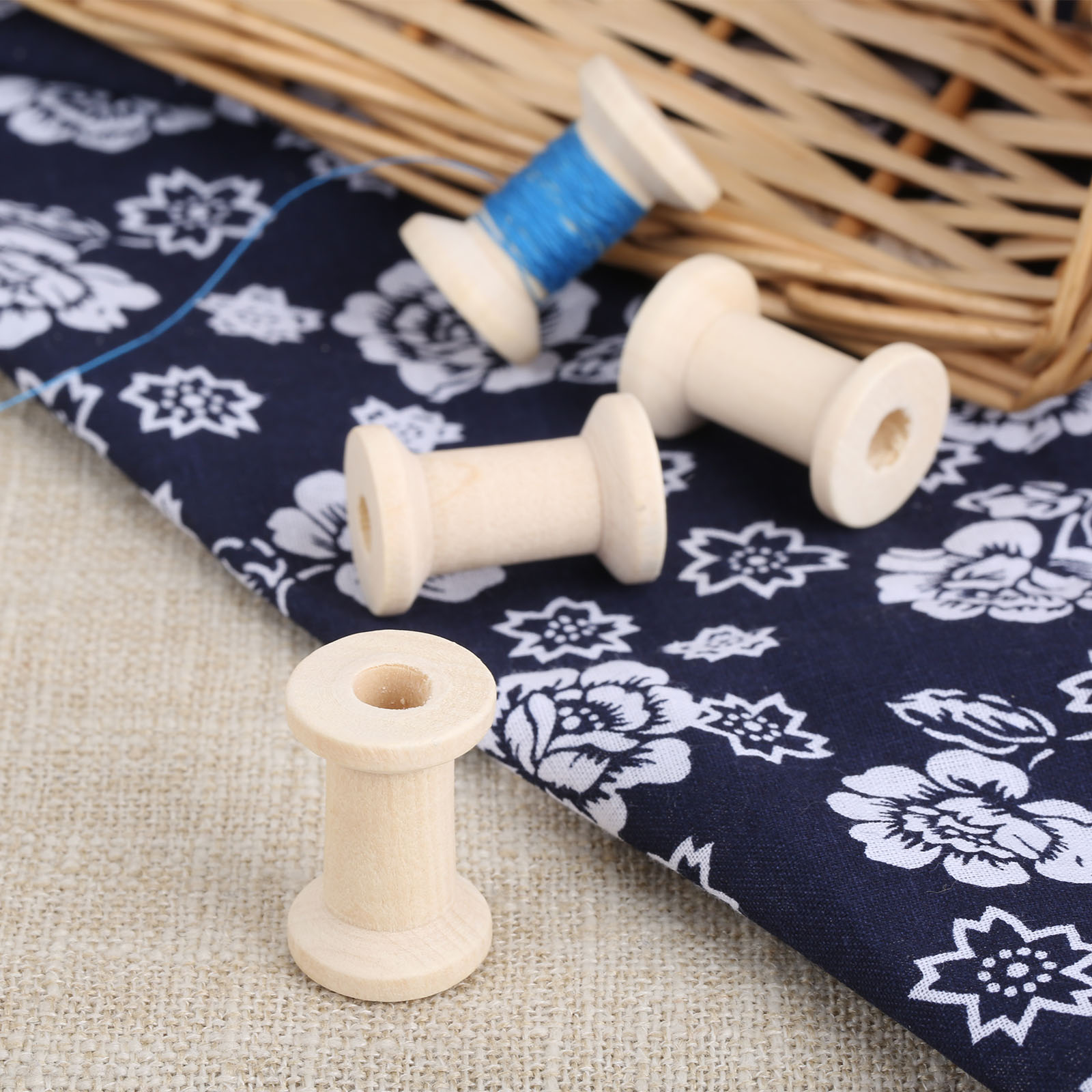 10Pcs Sewing Wooden Bobbins Sp - đánh giá và giá Organza Ribbon Spool
