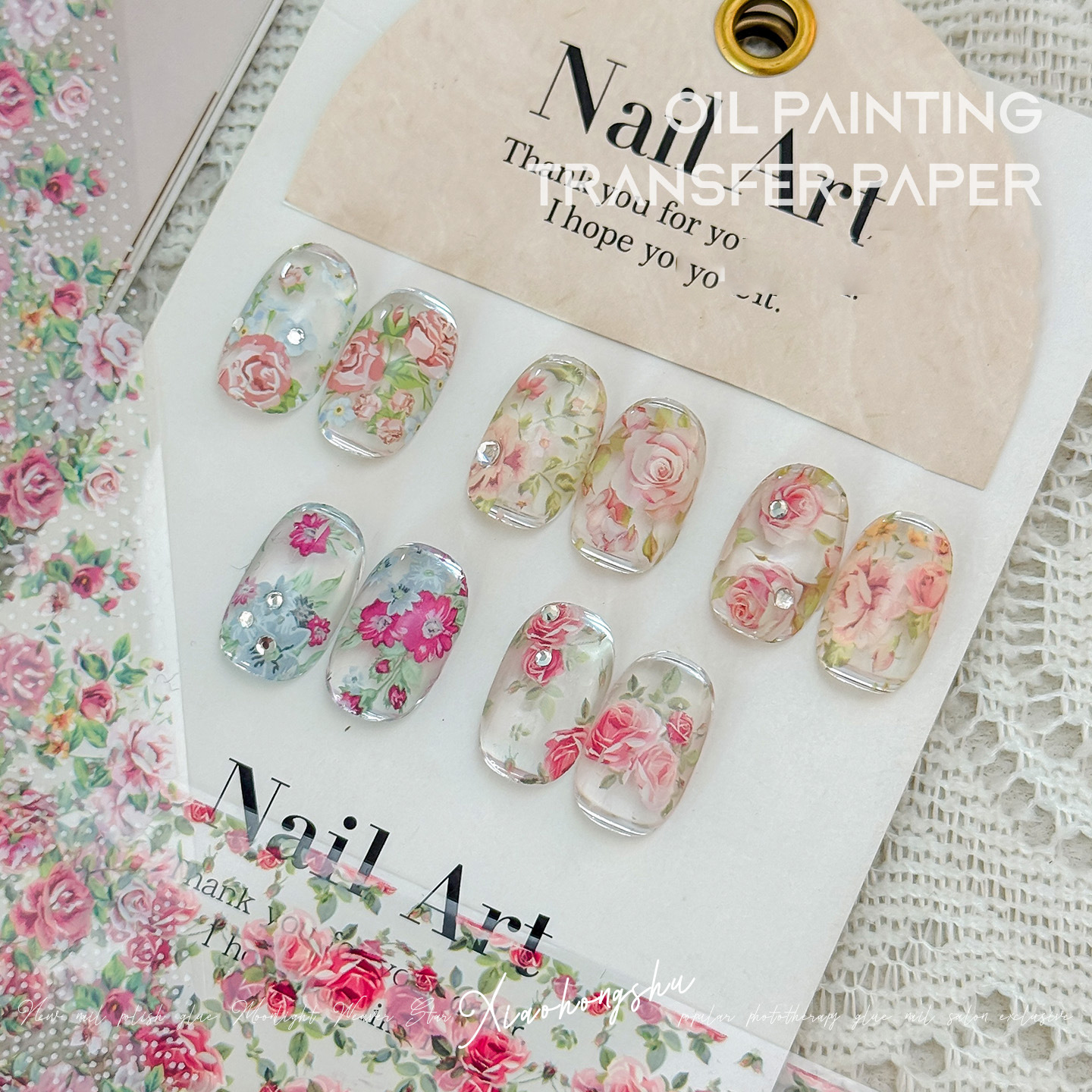 10 Rolls Rose Flower Nail Foil - đánh giá và giá Glitter Vinyl Roll