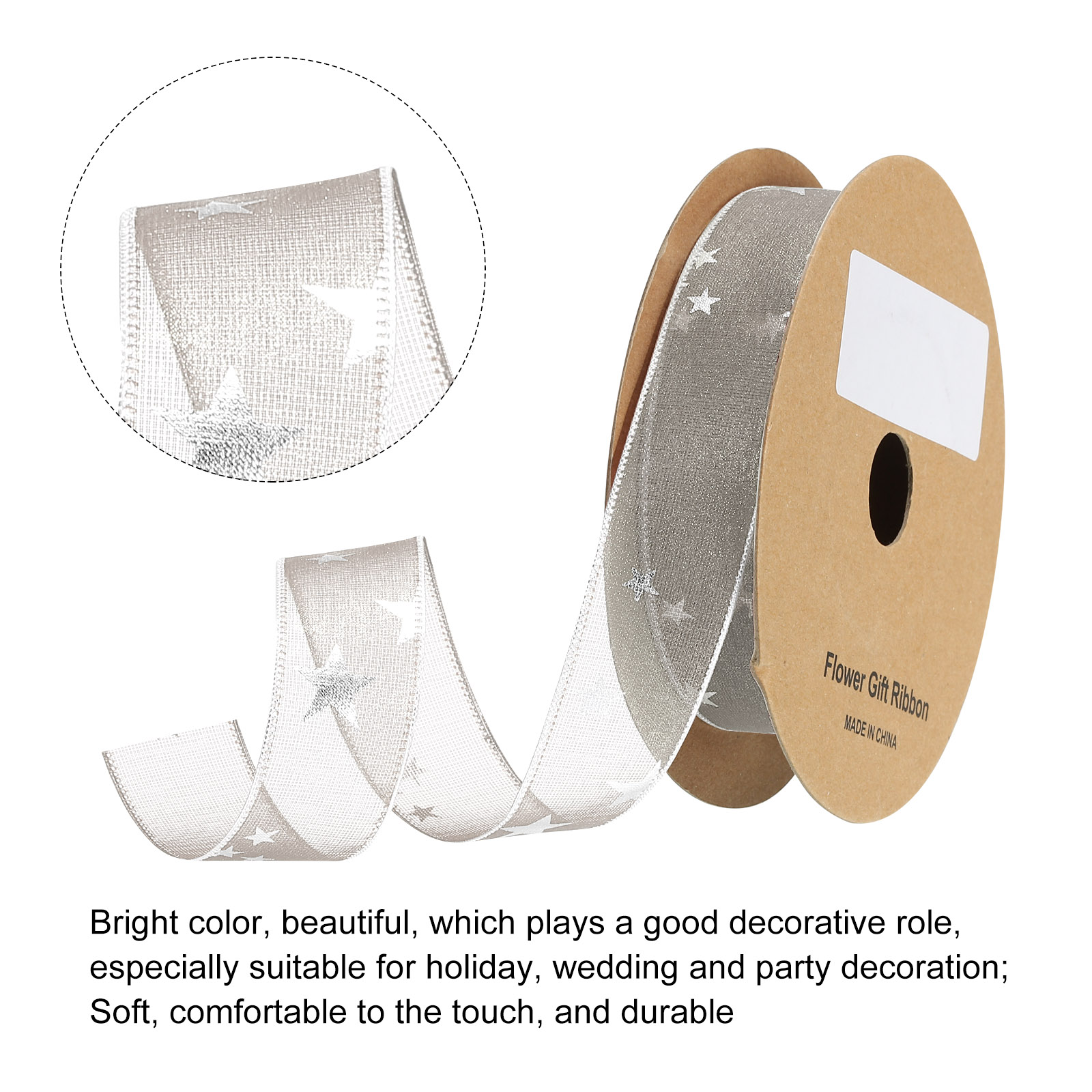 1 Inch 20 Yard Star Organza Sh - đánh giá và giá Organza Ribbon Spool