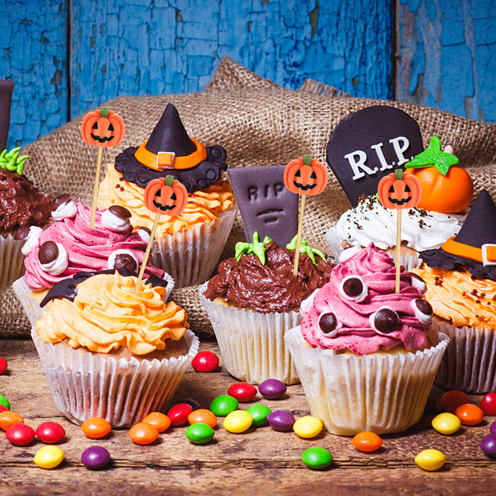20Pcs Halloween Resin Pumpkin  - đánh giá và giá Embellishment Crafts