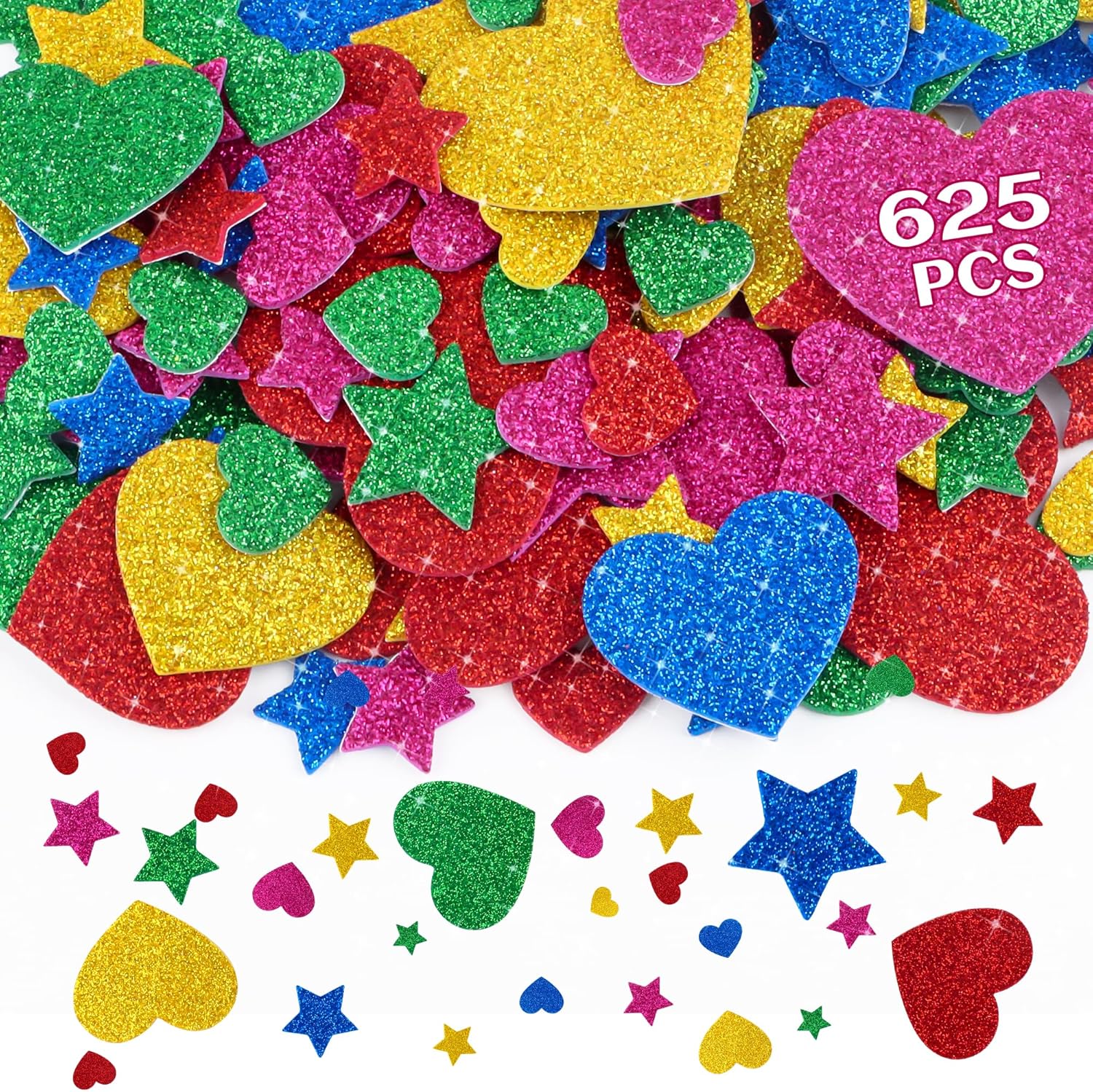 625Pcs Glitter Heart Foam Stic - đánh giá và giá Glitter Vinyl Roll