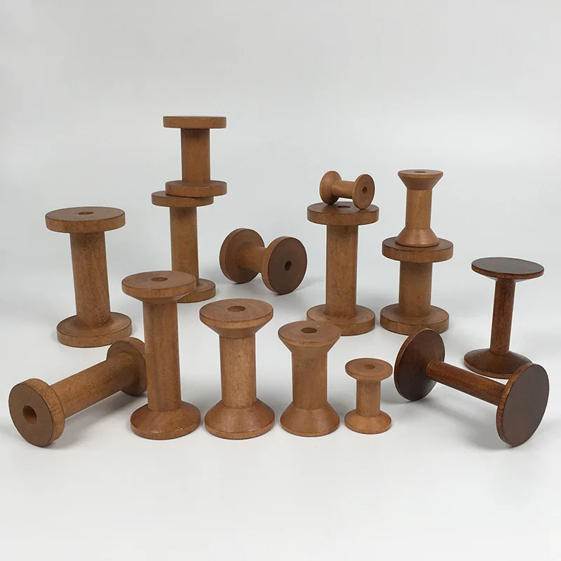 Vintage Wooden Spools DIY Reel - đánh giá và giá Organza Ribbon Spool