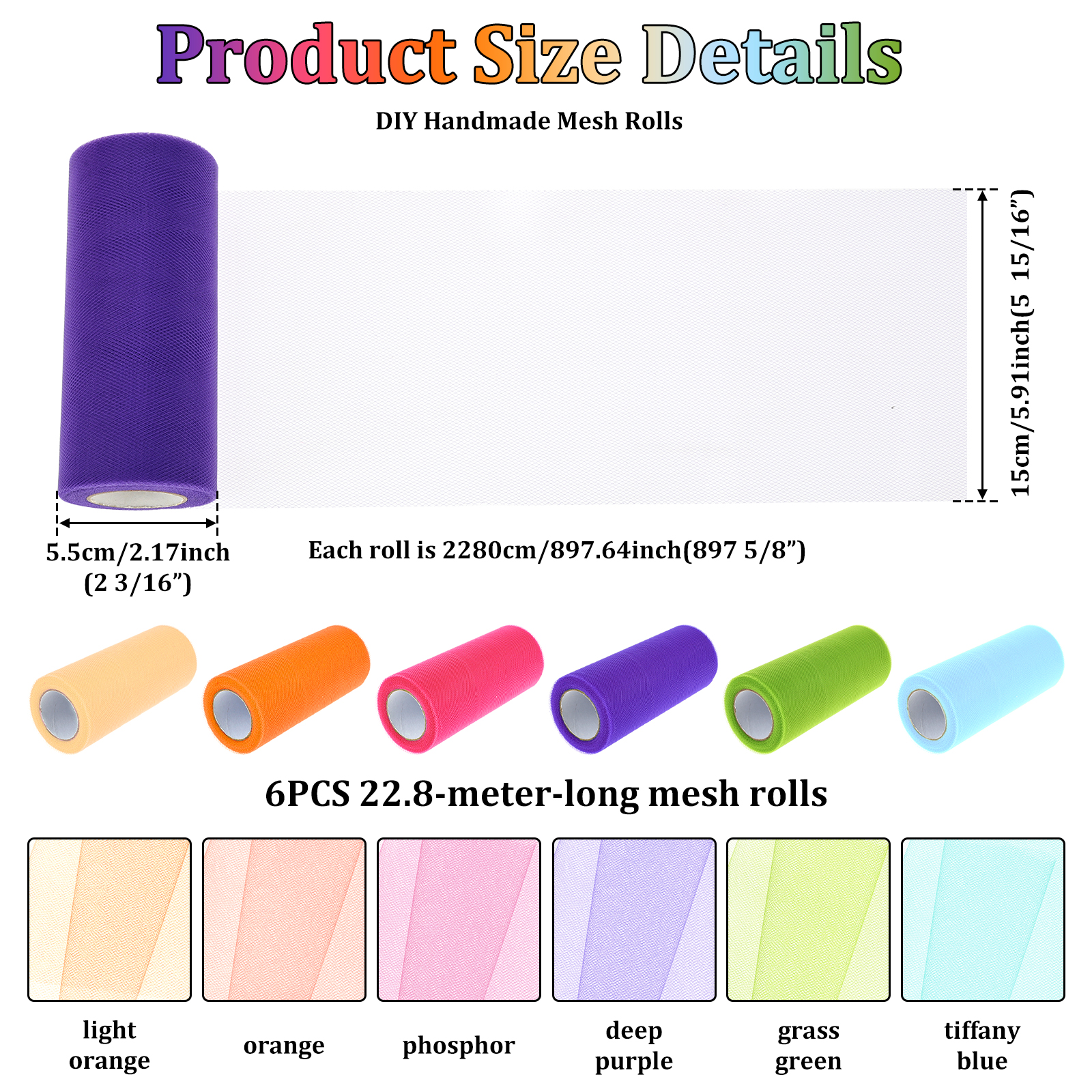 6 Colours Organza Tulle Fabric - đánh giá và giá Organza Ribbon Spool