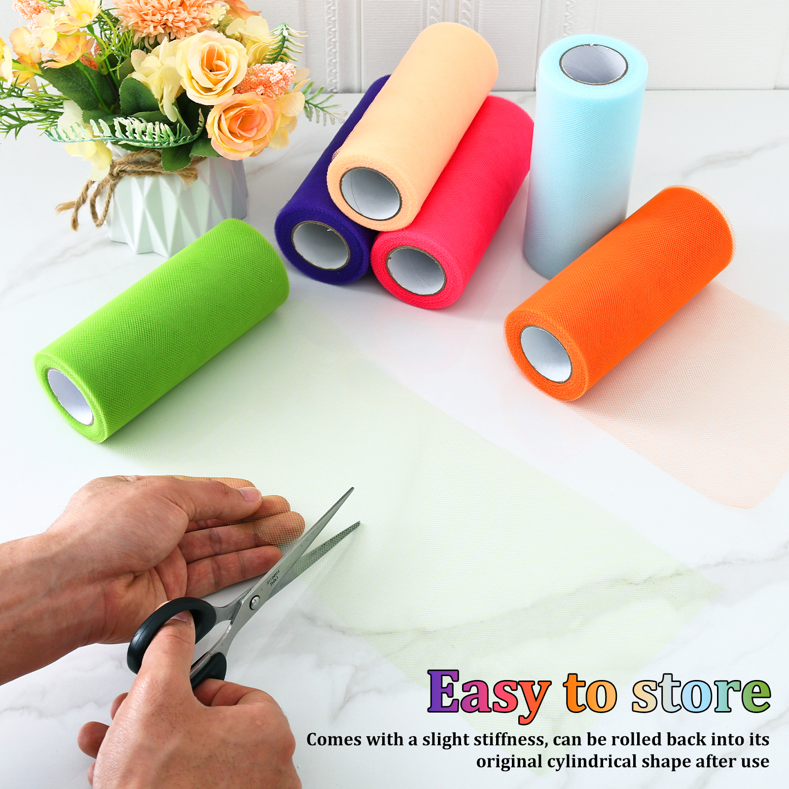6 Colours Organza Tulle Fabric - đánh giá và giá Organza Ribbon Spool