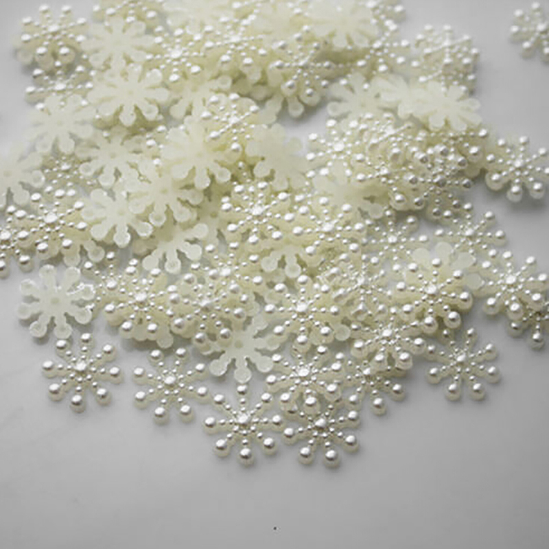 100pcs White Pearl Resin Snowf - đánh giá và giá Christmas Craft Embellishment