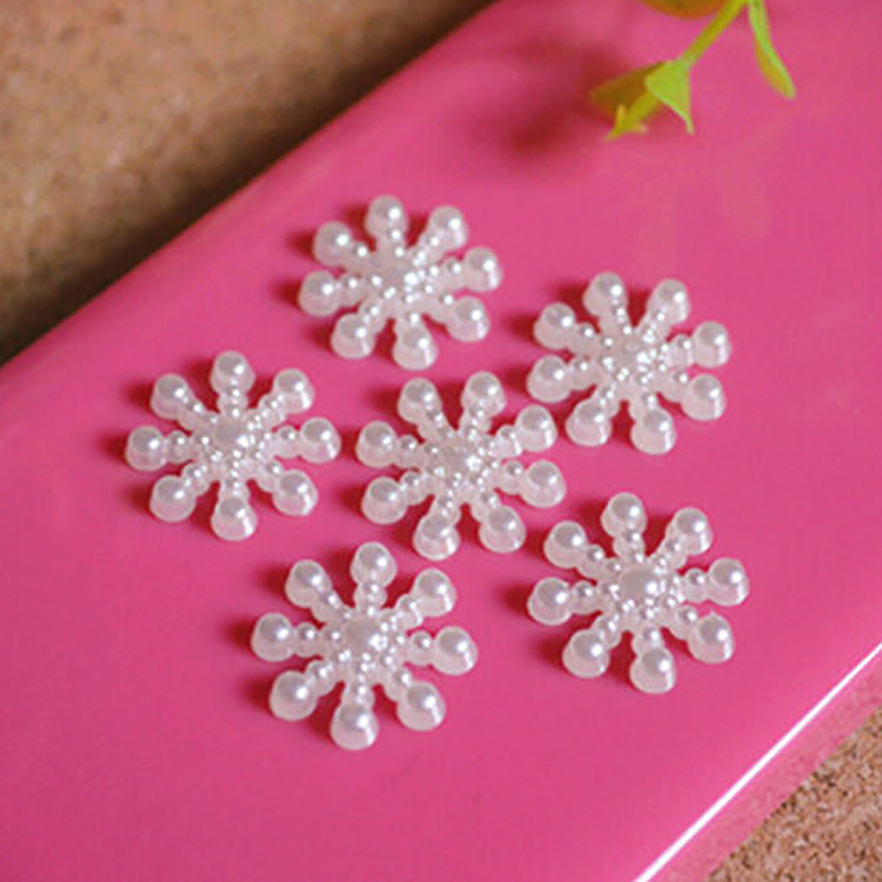 100pcs White Pearl Resin Snowf - đánh giá và giá Christmas Craft Embellishment