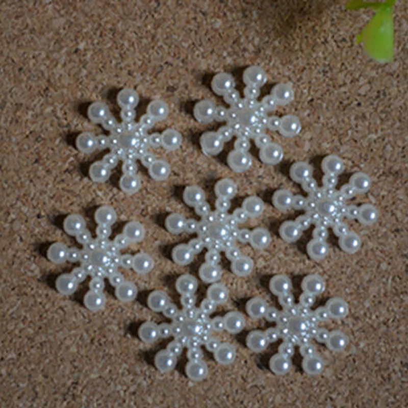 100pcs White Pearl Resin Snowf - đánh giá và giá Christmas Craft Embellishment
