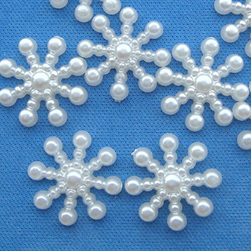 100pcs White Pearl Resin Snowf - đánh giá và giá Christmas Craft Embellishment