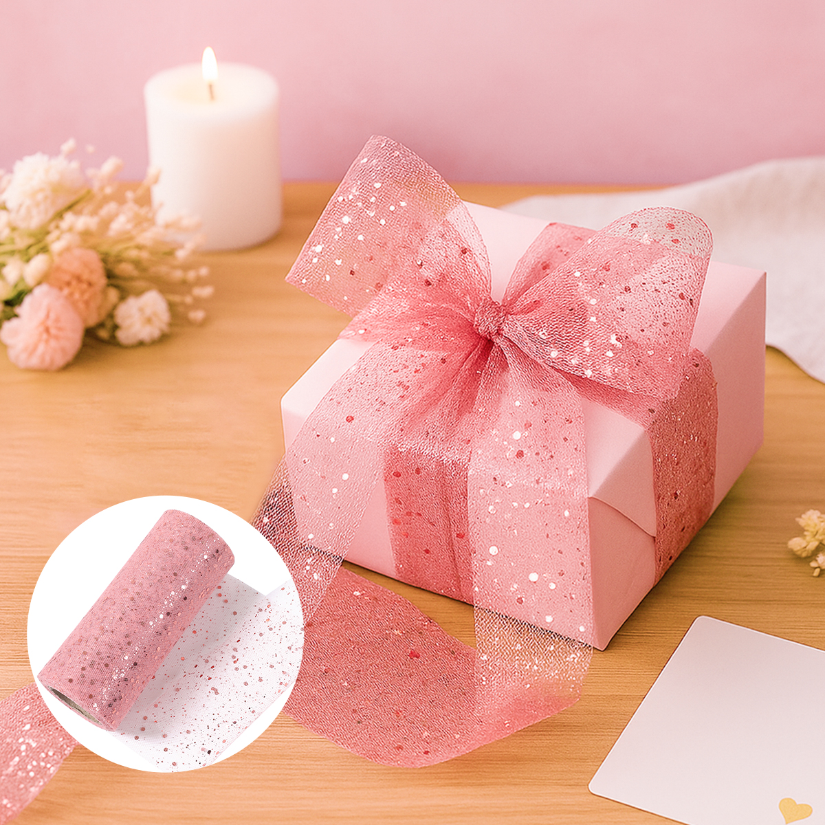Glitter Tulle Rolls Birthday P - đánh giá và giá Organza Ribbon Spool