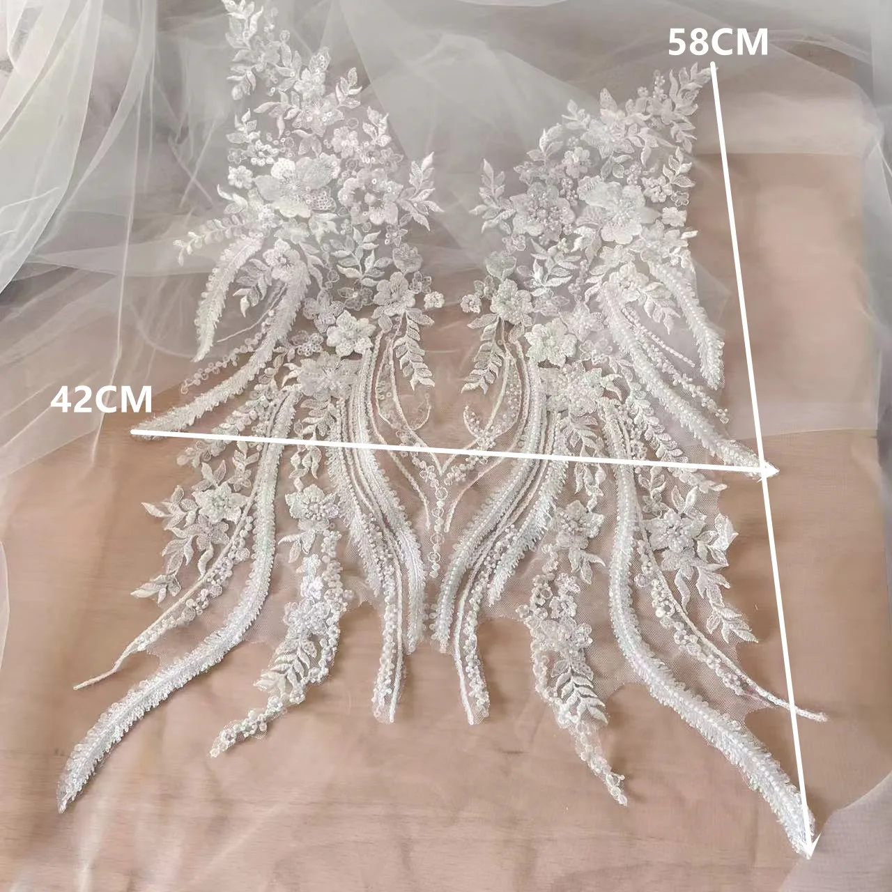 New Beaded Sequins Lace Mirror - đánh giá và giá Applique Patch Flower