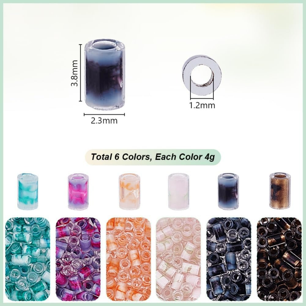 720pcs 6 Colors Tube Beads 24g - đánh giá và giá Embroidery Craft