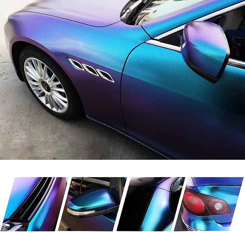 Matte Purple Blue Pearl Glitte - đánh giá và giá Glitter Vinyl Roll