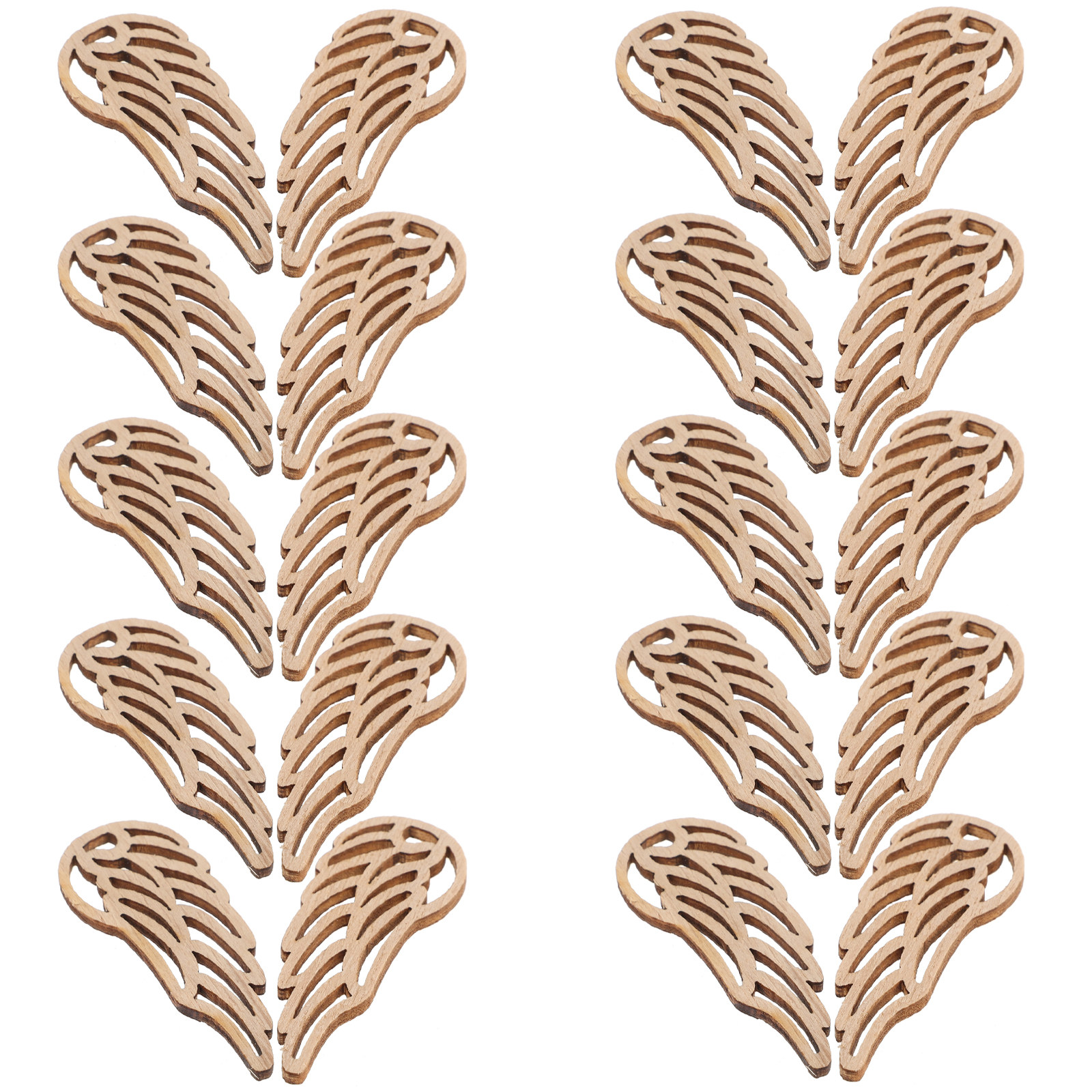 50Pcs Natural Wood Angel Wings - đánh giá và giá Christmas Craft Embellishment