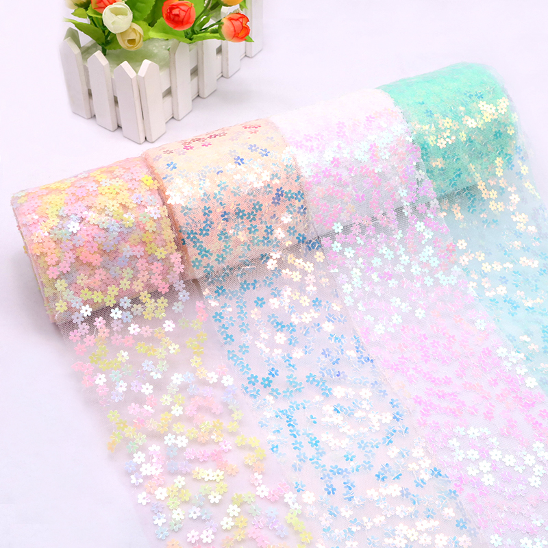 8cm 10cm 10 Yards Glitter Sequ - đánh giá và giá Organza Ribbon Spool