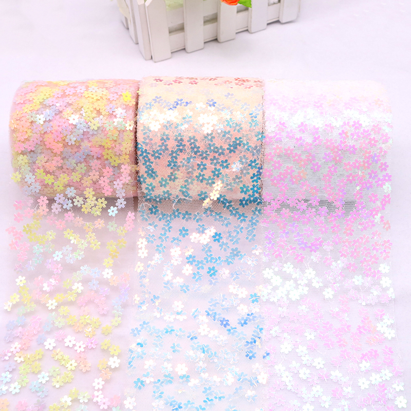 8cm 10cm 10 Yards Glitter Sequ - đánh giá và giá Organza Ribbon Spool