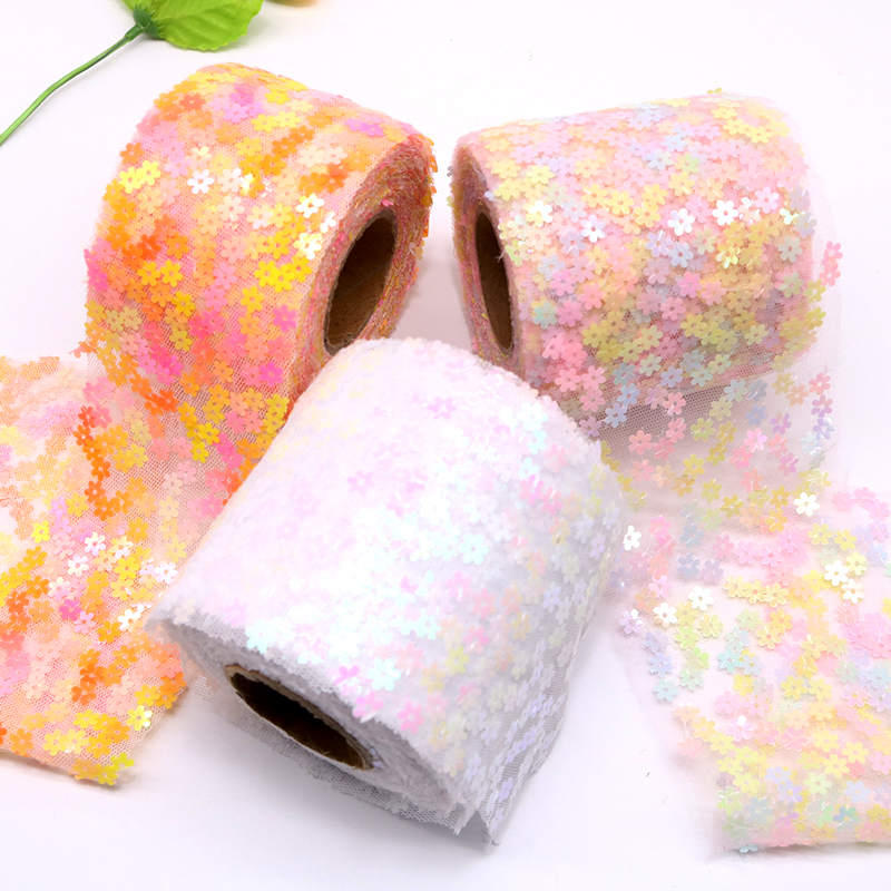 8cm 10cm 10 Yards Glitter Sequ - đánh giá và giá Organza Ribbon Spool