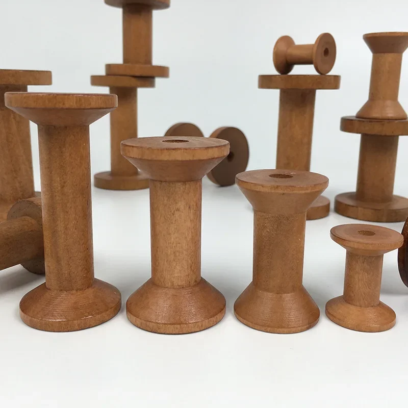 Vintage Wooden Spools DIY Reel - đánh giá và giá Organza Ribbon Spool