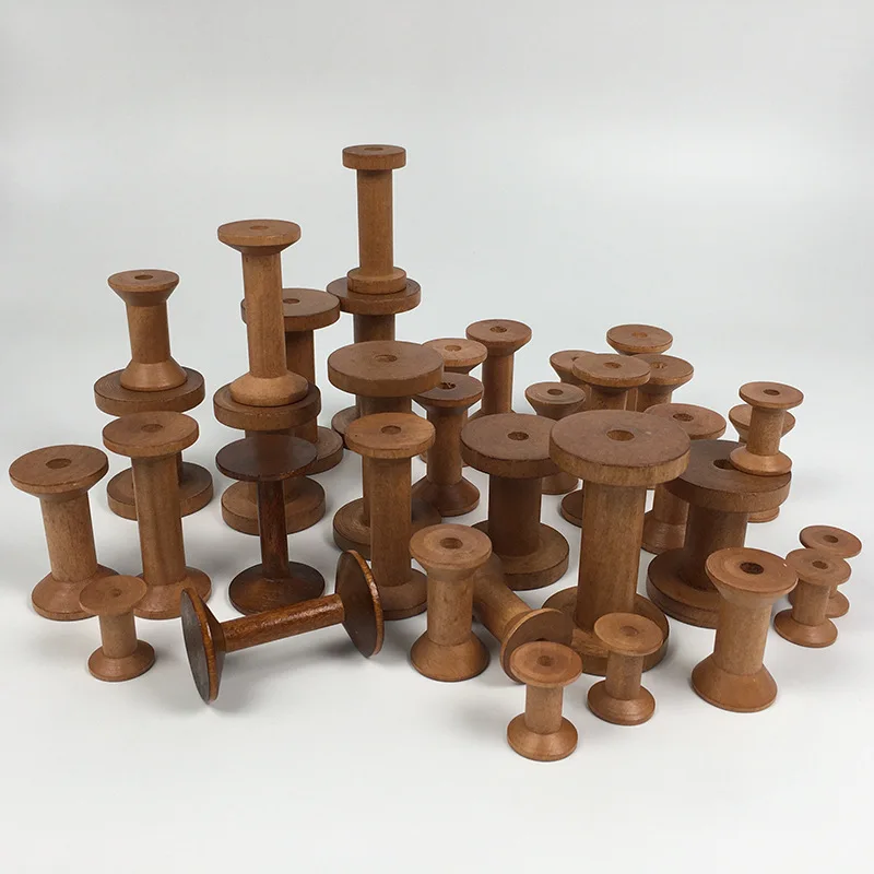 Vintage Wooden Spools DIY Reel - đánh giá và giá Organza Ribbon Spool