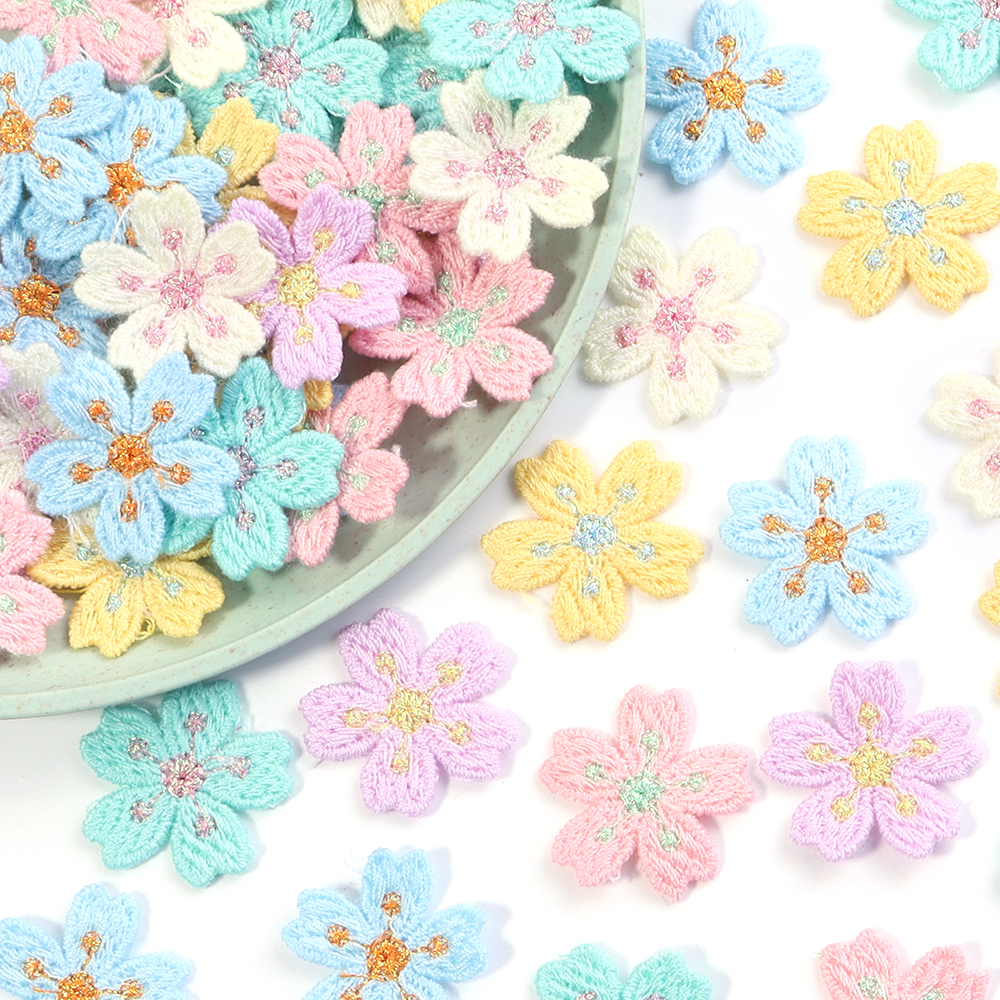 20pcs/lot Colorful 2.4cm Embro - đánh giá và giá Applique Patch Flower